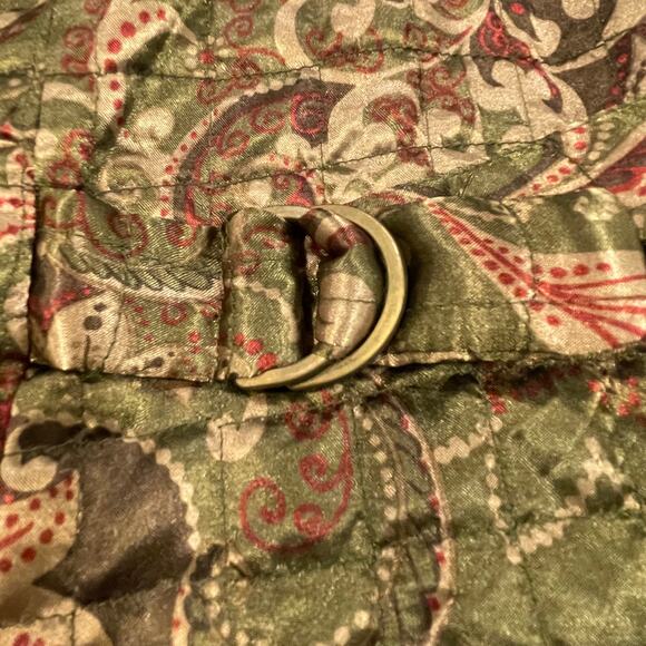 Vintage Petite Sophisticate Vest Large green paisley adjustable waist zip up - Picture 11 of 16